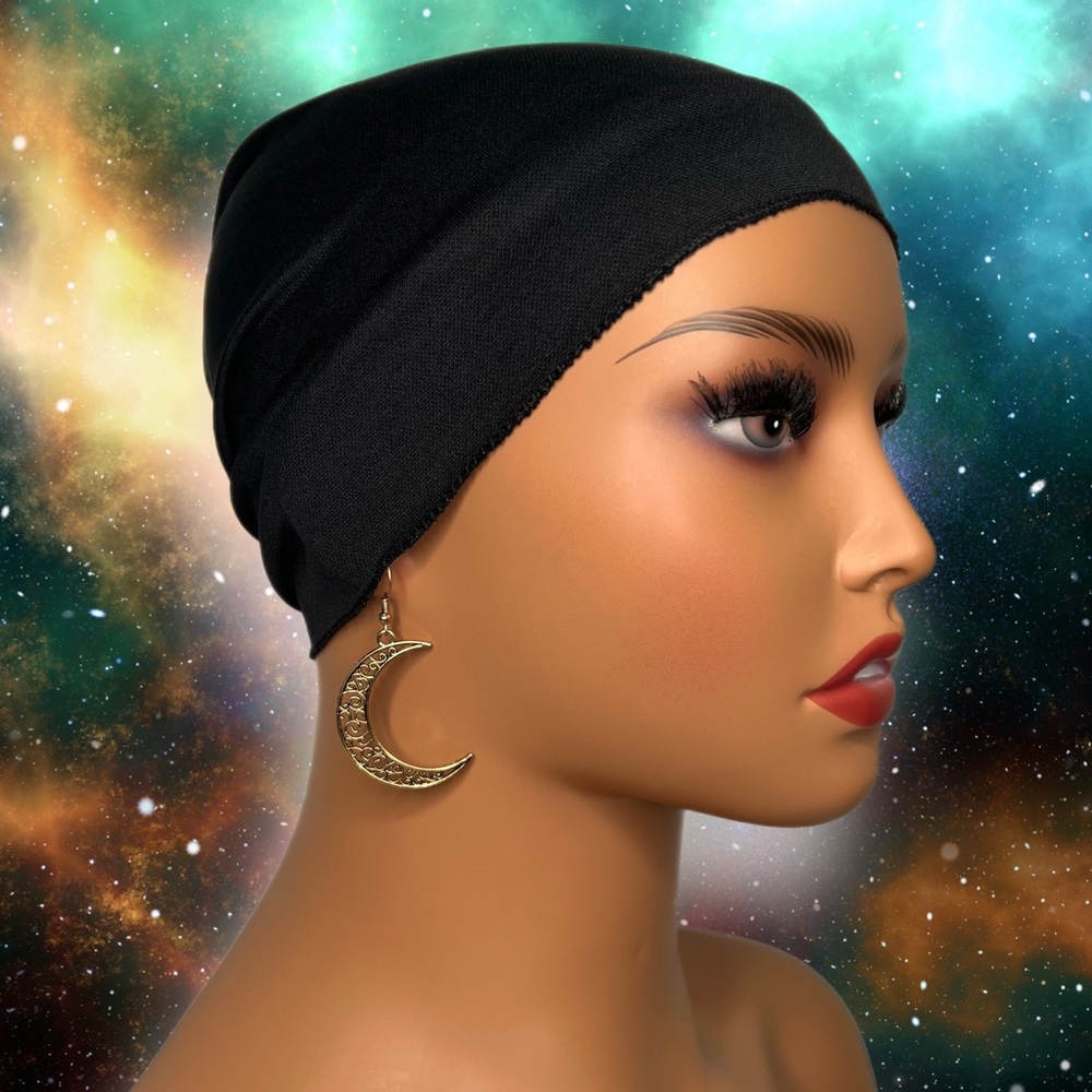 ❀ Celestial Half Moon Crescent Hollow Out Tribal Bohemian Dangle Earrings